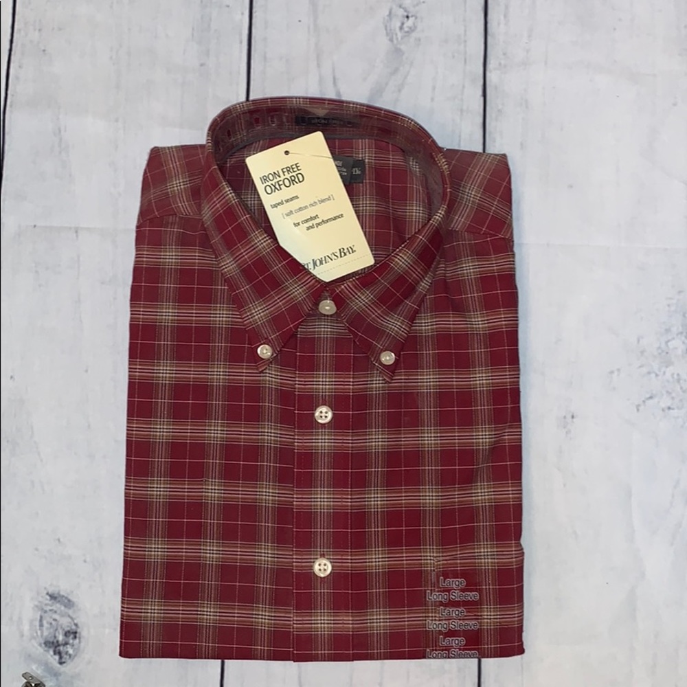 St. John’s Bay men’s LS shirt.  NWT size Large
